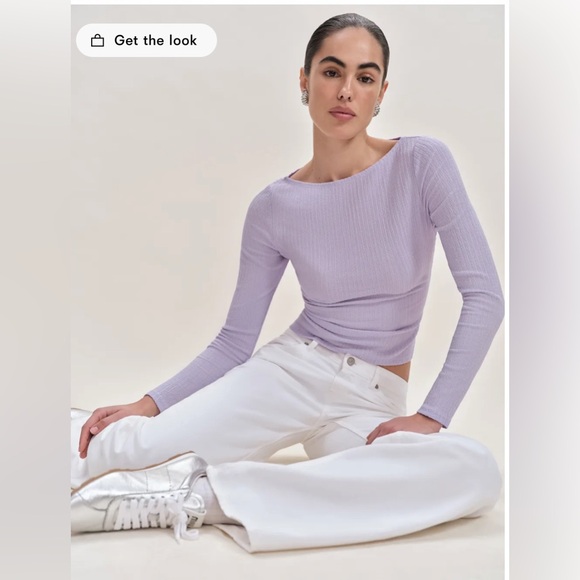 NWT Reformation Wiley Knit Top In Lavender, Size S - Picture 2 of 7
